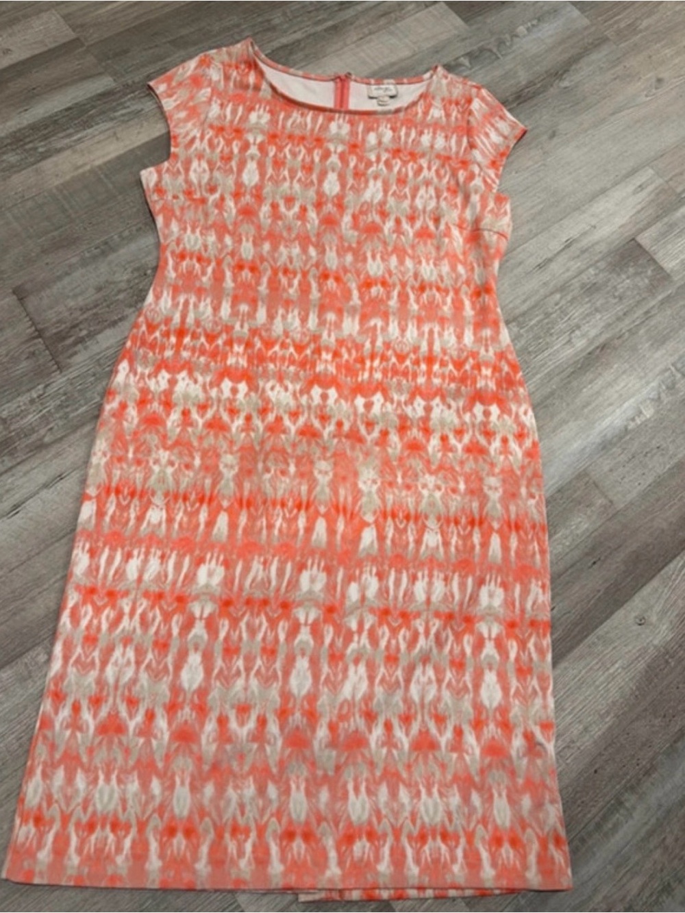Beige by eci Coral and Cream Patterned Midi Dress
